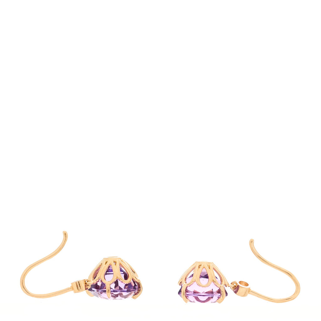 18K Rose Gold Diamond Amethyst Sparklers Drop Earrings