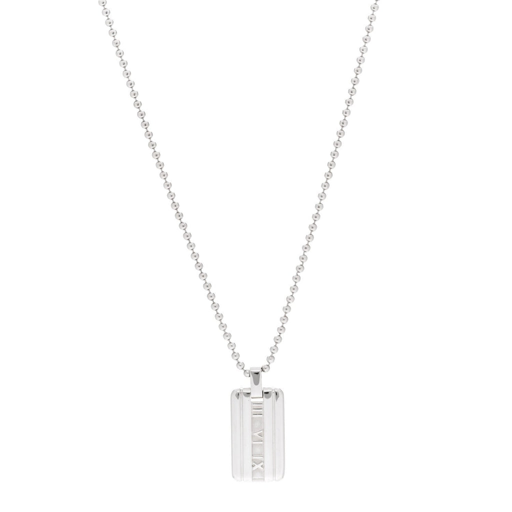 Sterling Silver Atlas Dog Tag Necklace