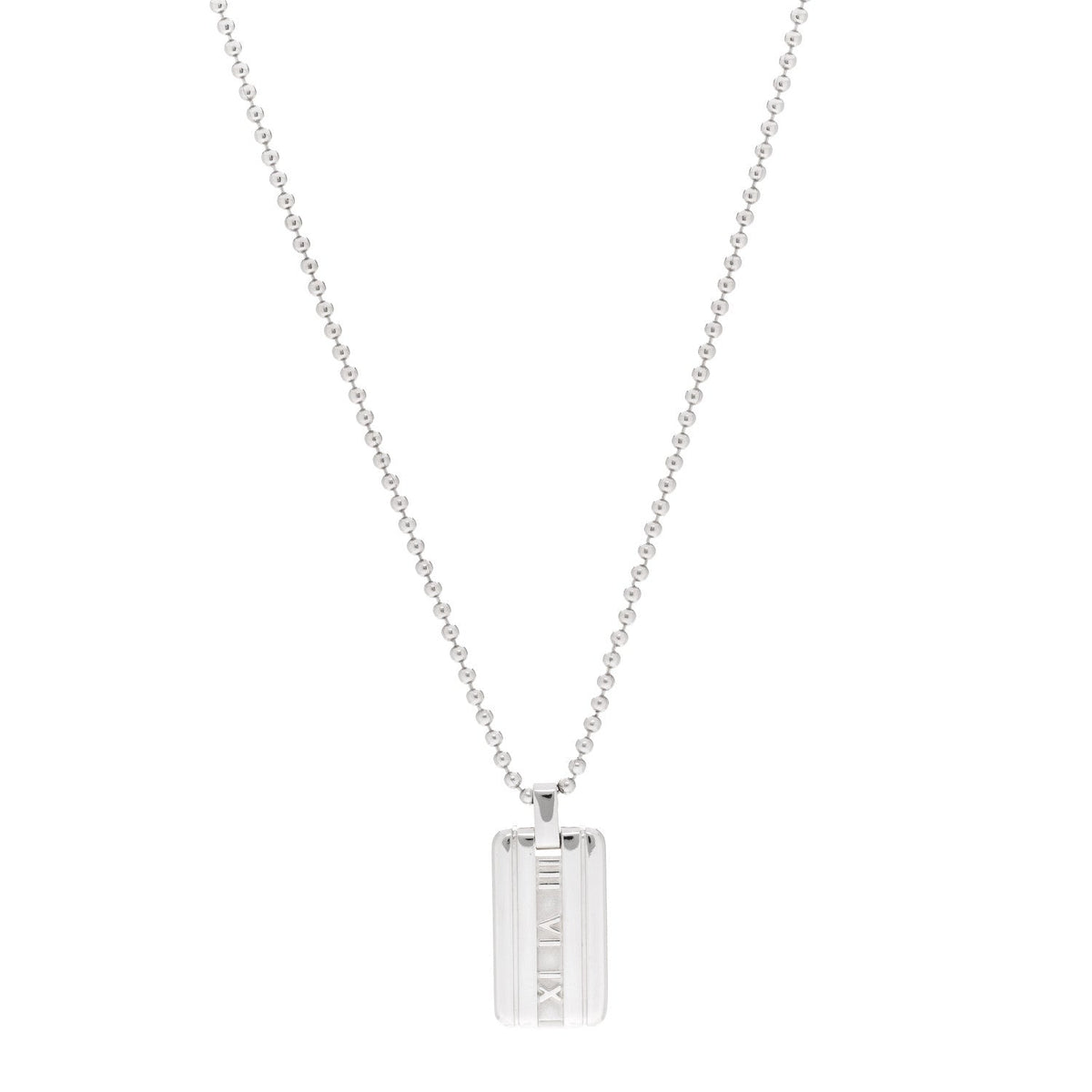 Sterling Silver Atlas Dog Tag Necklace