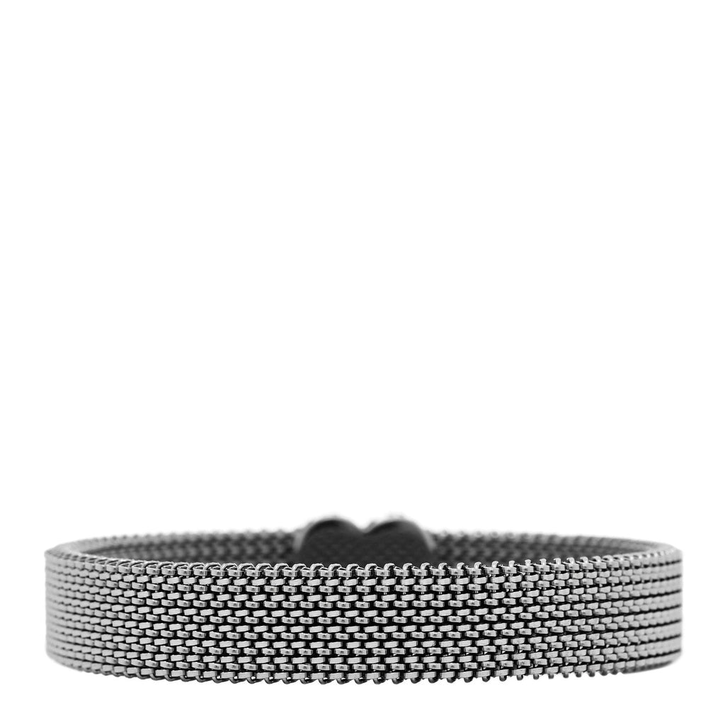 Stainless Steel Somerset Mesh Reversible Heart Bracelet