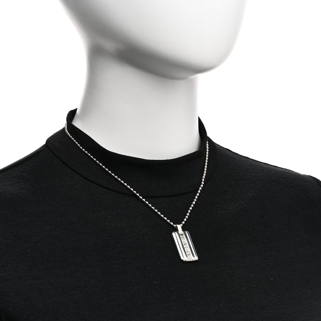 Sterling Silver Atlas Dog Tag Necklace