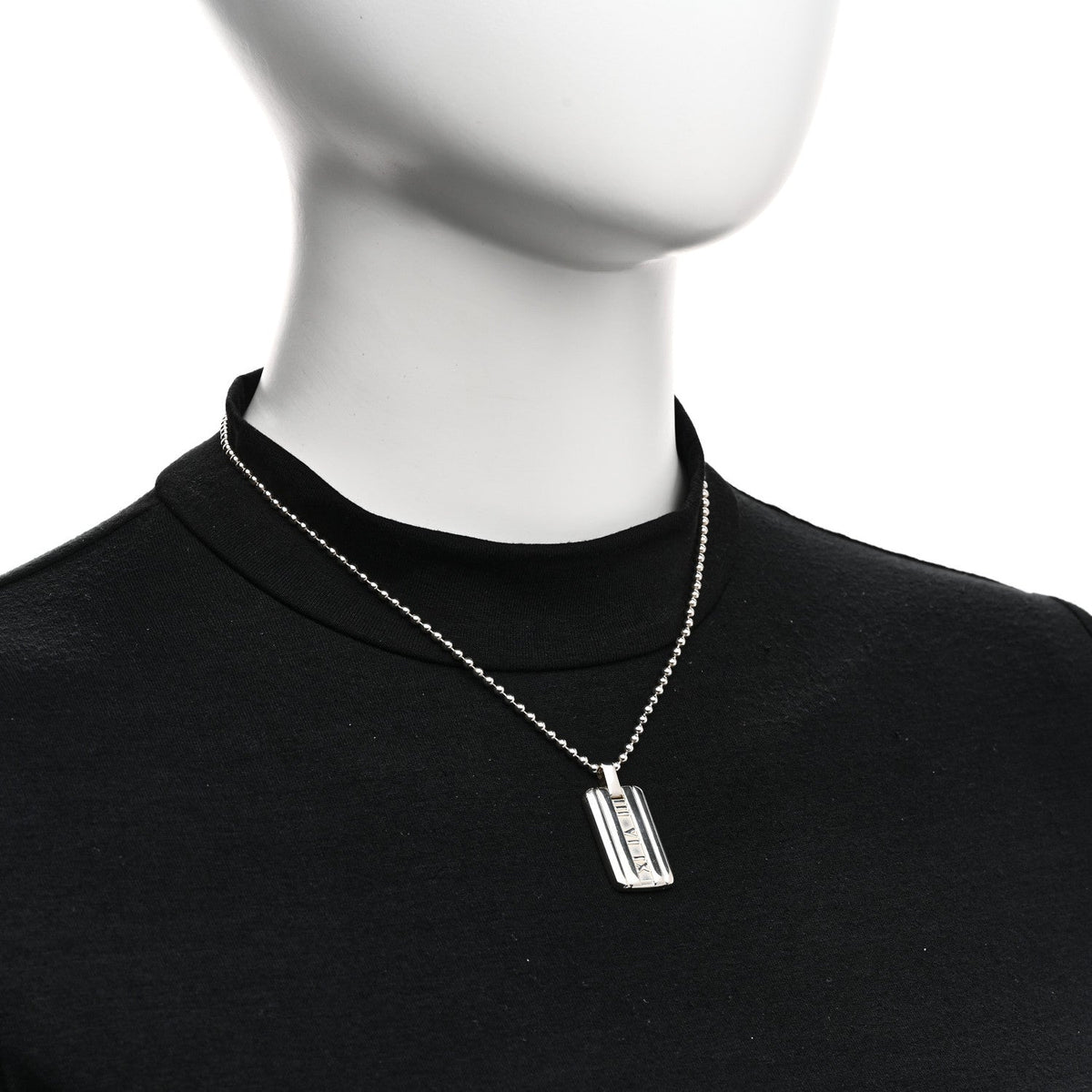 Sterling Silver Atlas Dog Tag Necklace