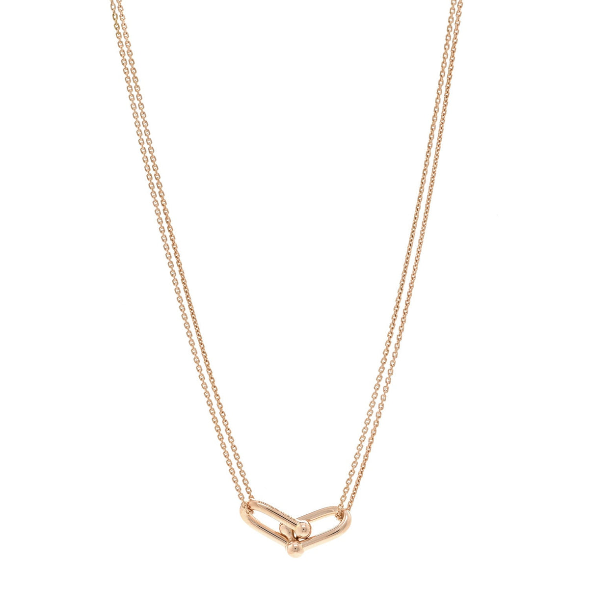 18K Rose Gold HardWear Double Link Pendant Necklace