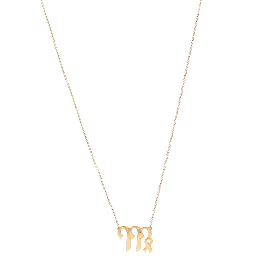 18K Yellow Gold Zodiac Aries Pendant Necklace