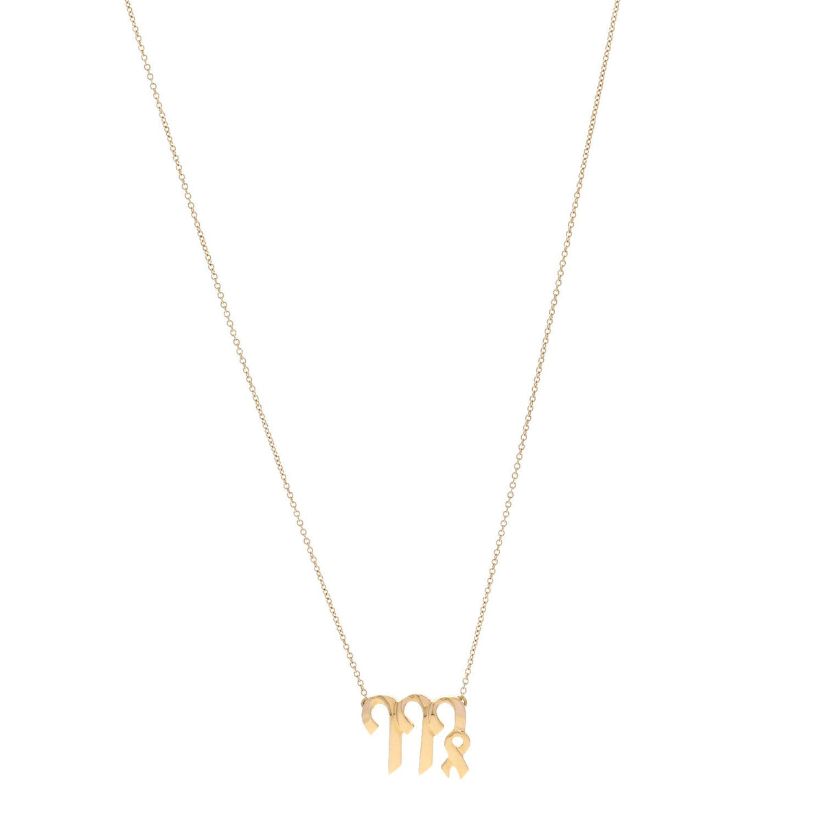 18K Yellow Gold Zodiac Aries Pendant Necklace
