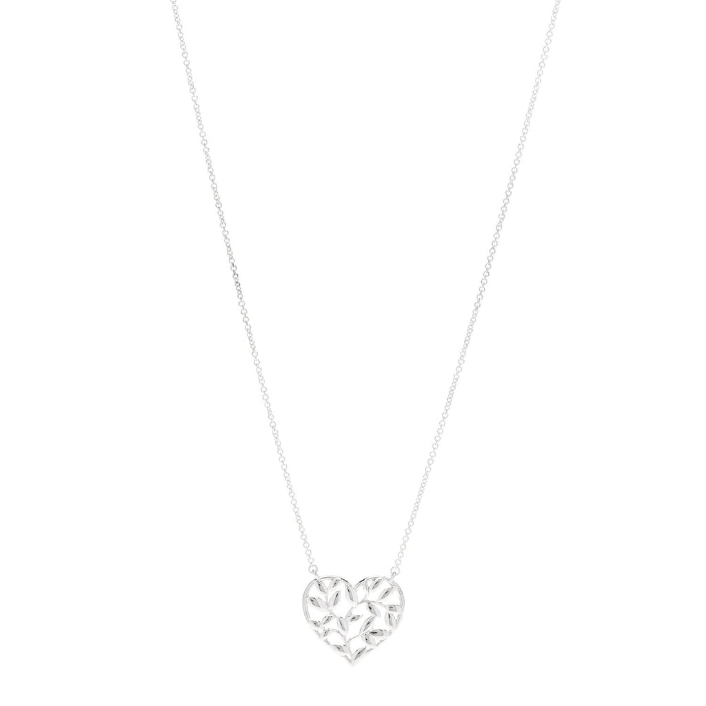 Sterling Silver Paloma Picasso Olive Leaf Heart Pendant Necklace