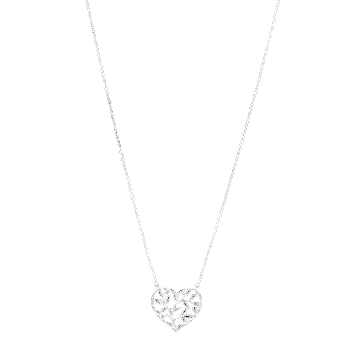 Sterling Silver Paloma Picasso Olive Leaf Heart Pendant Necklace