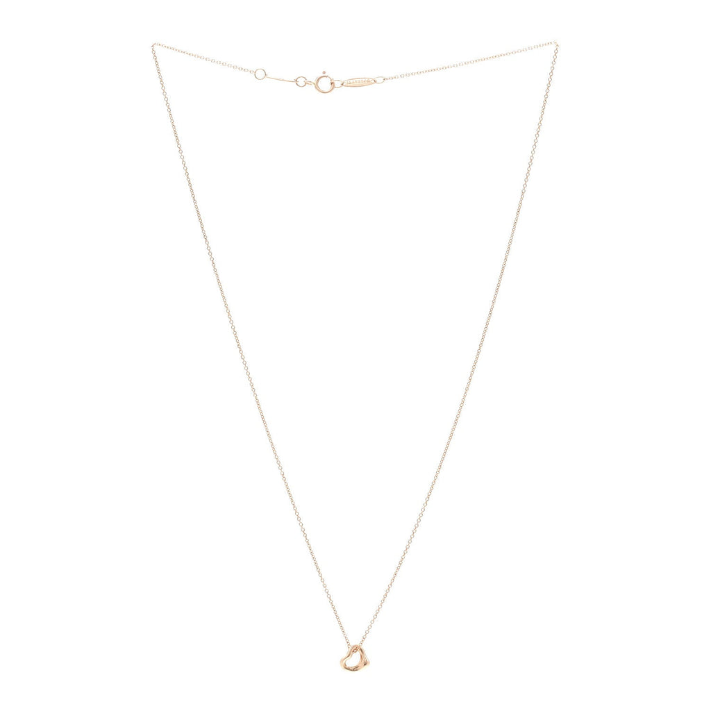 18K Rose Gold 7mm Elsa Peretti Open Heart Pendant Necklace