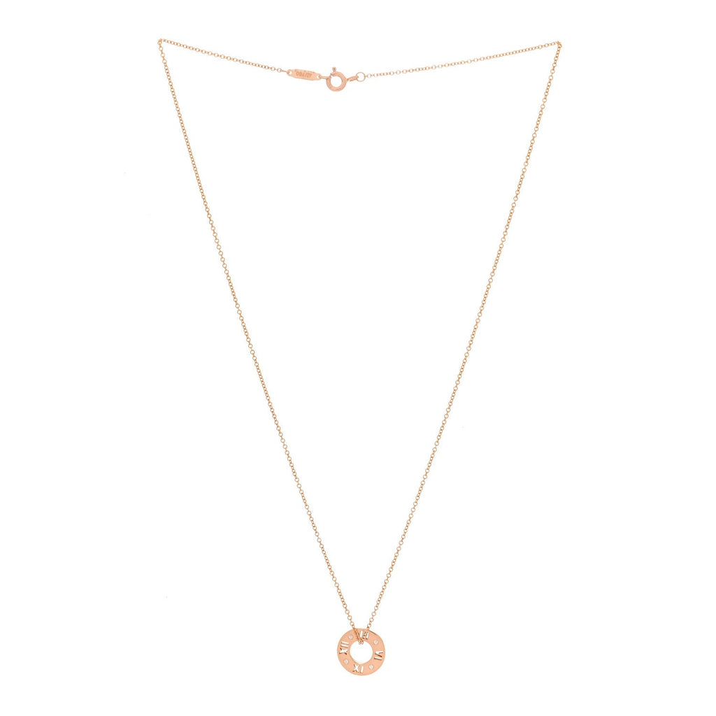 18K Rose Gold Diamond Atlas Pierced Pendant Necklace