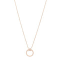 18K Rose Gold Diamond T Baguette Pave Pendant Necklace