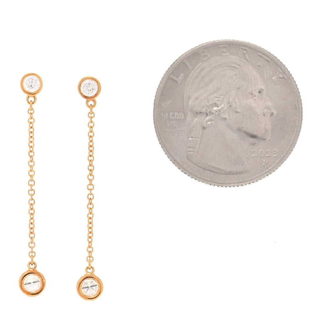 18K Yellow Gold Diamond .39ctw Elsa Peretti Diamonds by the Yard Drop Earrings