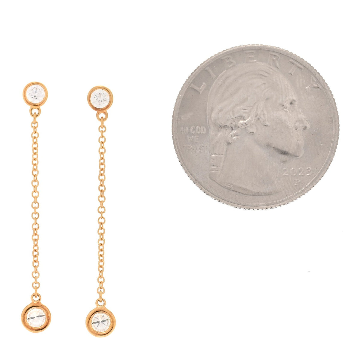 18K Yellow Gold Diamond .39ctw Elsa Peretti Diamonds by the Yard Drop Earrings