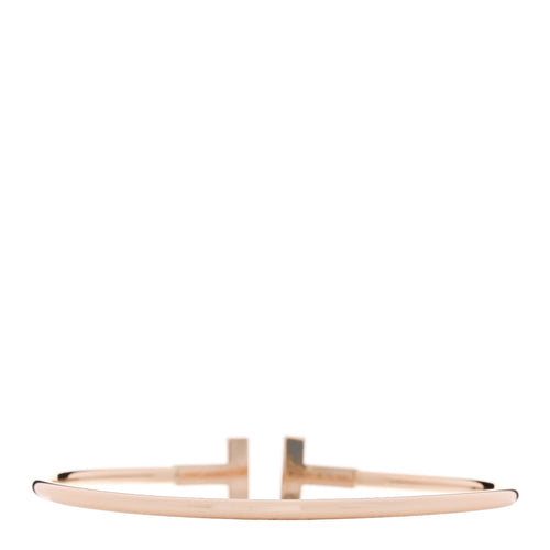 18K Rose Gold Diamond T Wire Bracelet