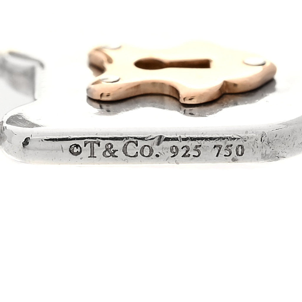 Sterling Silver 18K Rose Gold Lock Pendant