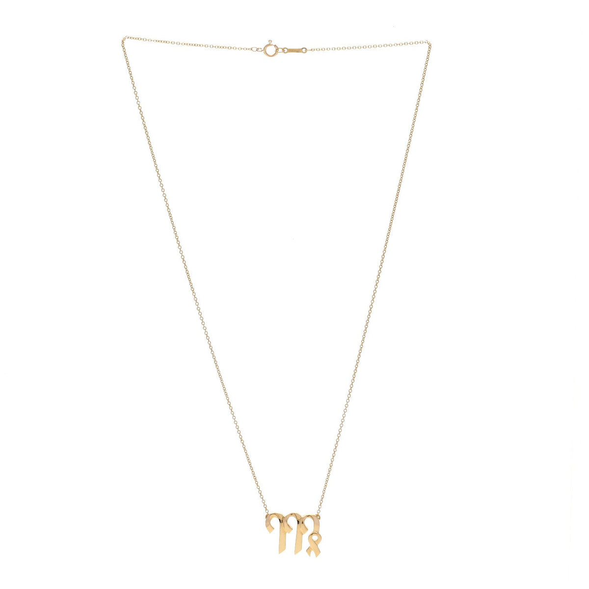 18K Yellow Gold Zodiac Aries Pendant Necklace