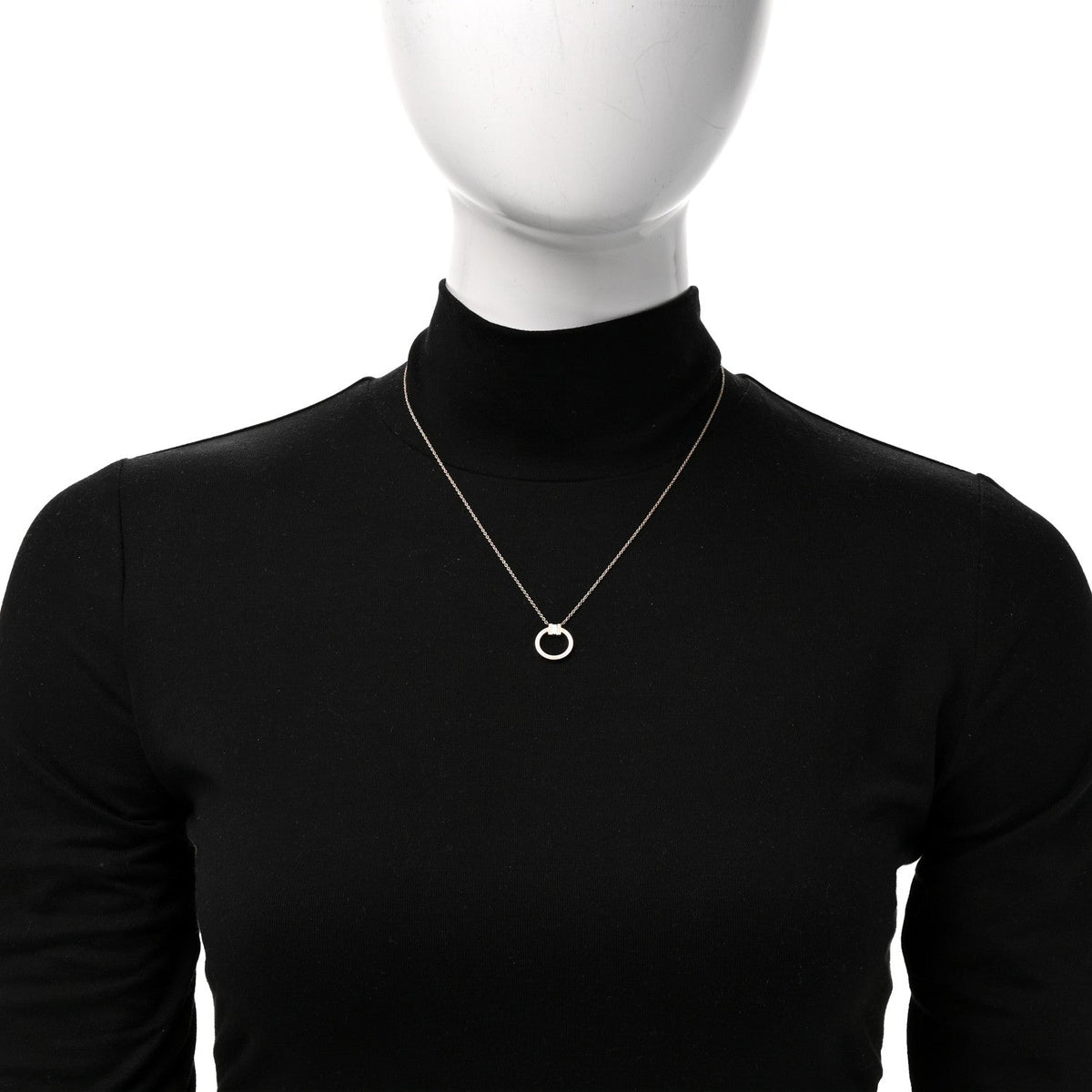 18K Rose Gold Diamond T Baguette Pave Pendant Necklace