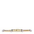 18K Yellow Gold Platinum Diamond Knife Edge Link Bracelet