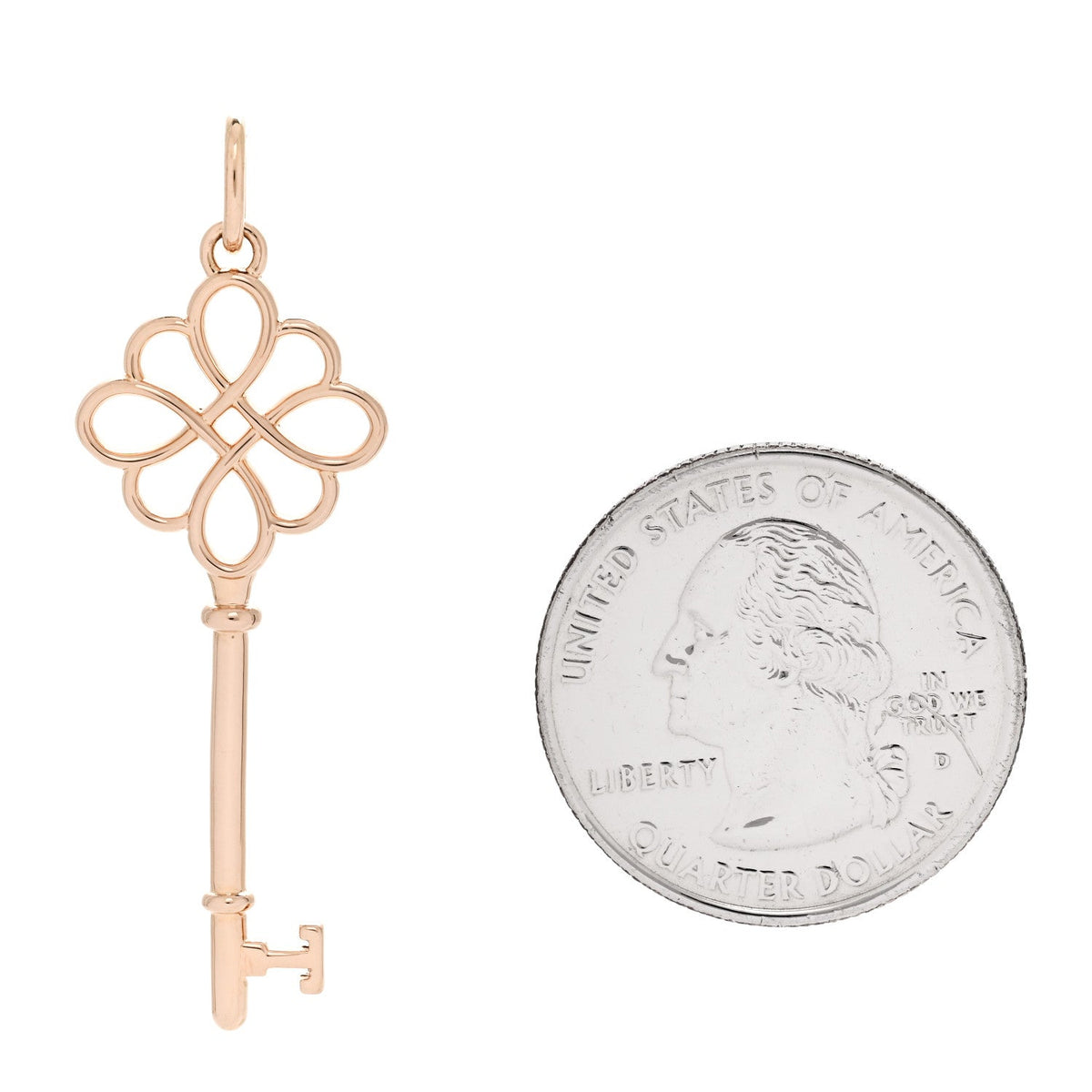 18K Rose Gold Knot Key Pendant