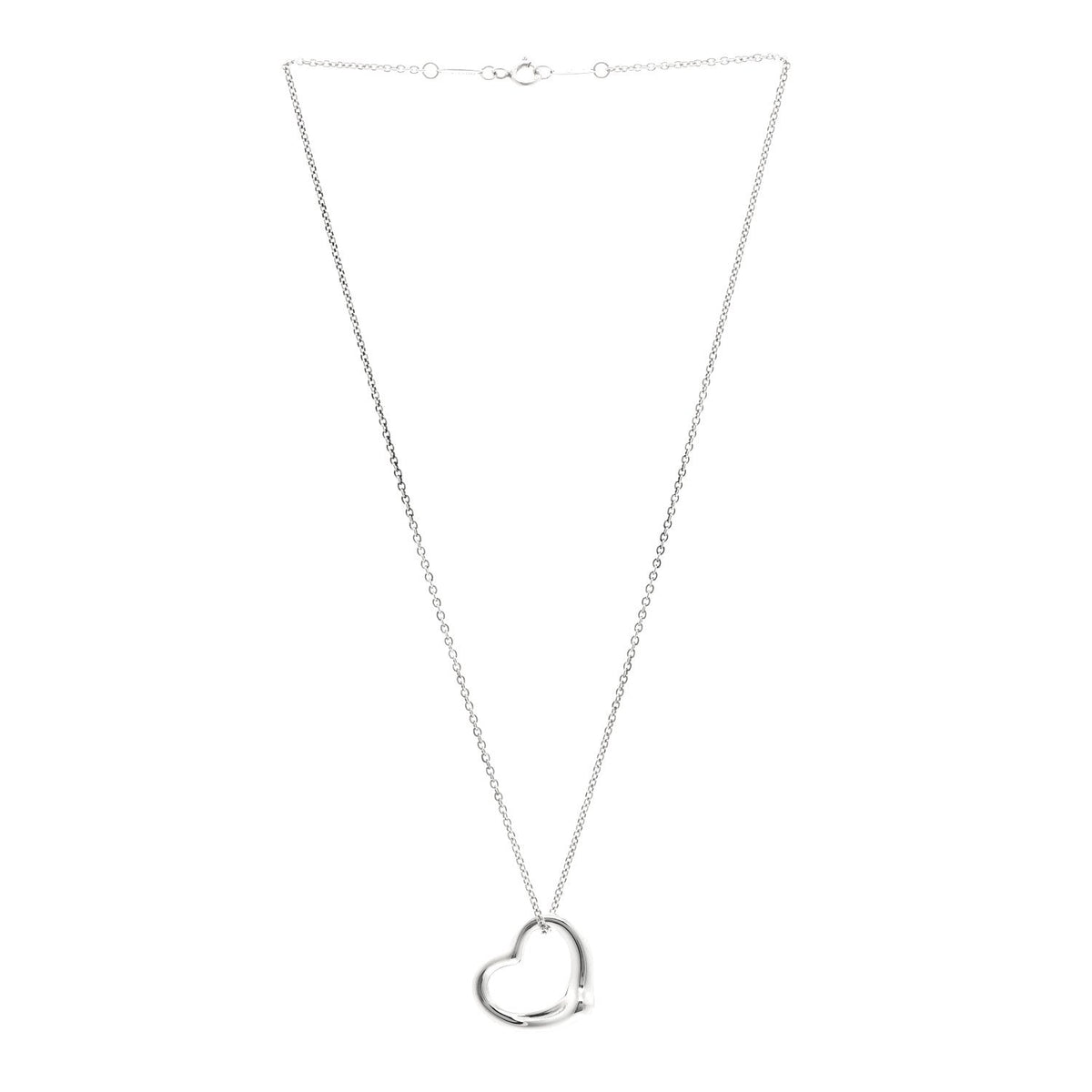 Sterling Silver 22mm Elsa Peretti Open Heart Pendant Necklace