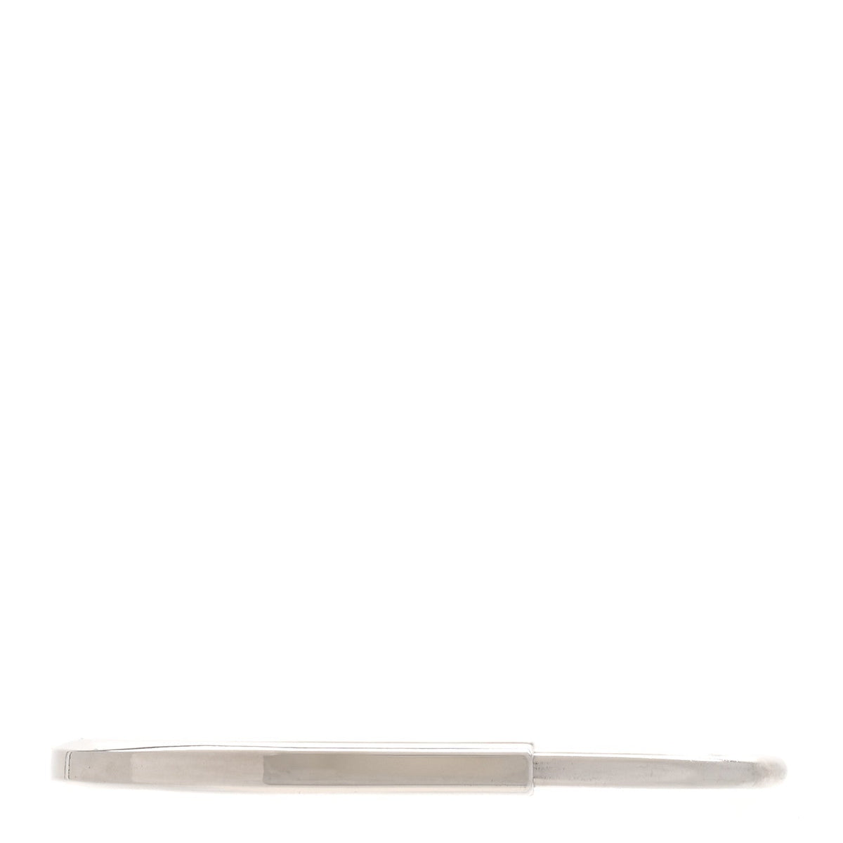 18K White Gold Lock Narrow Bangle Bracelet