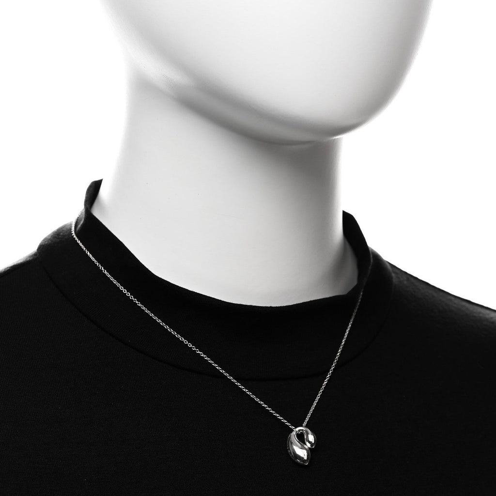 Sterling Silver Elsa Peretti Double Teardrop Pendant Necklace