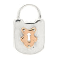 Sterling Silver 18K Rose Gold Lock Pendant