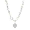 Sterling Silver Heart Tag Toggle Necklace