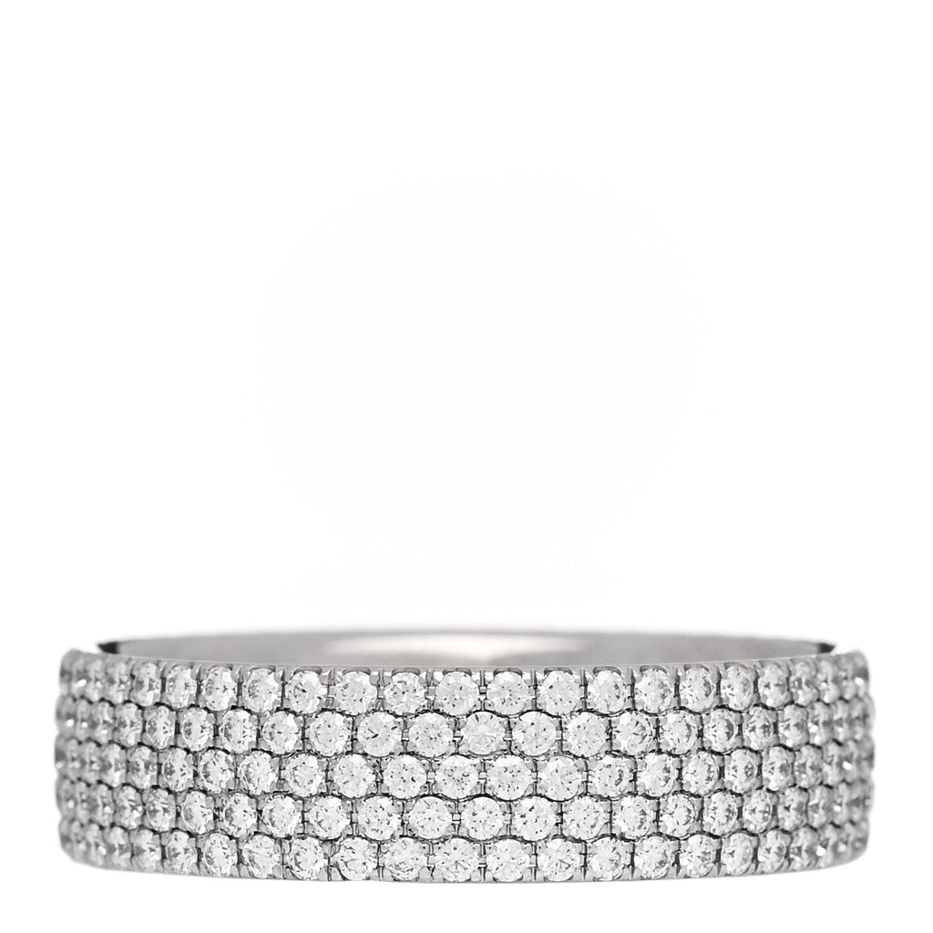 18K White Gold Diamond Metro Five-Row Ring 53 6.5