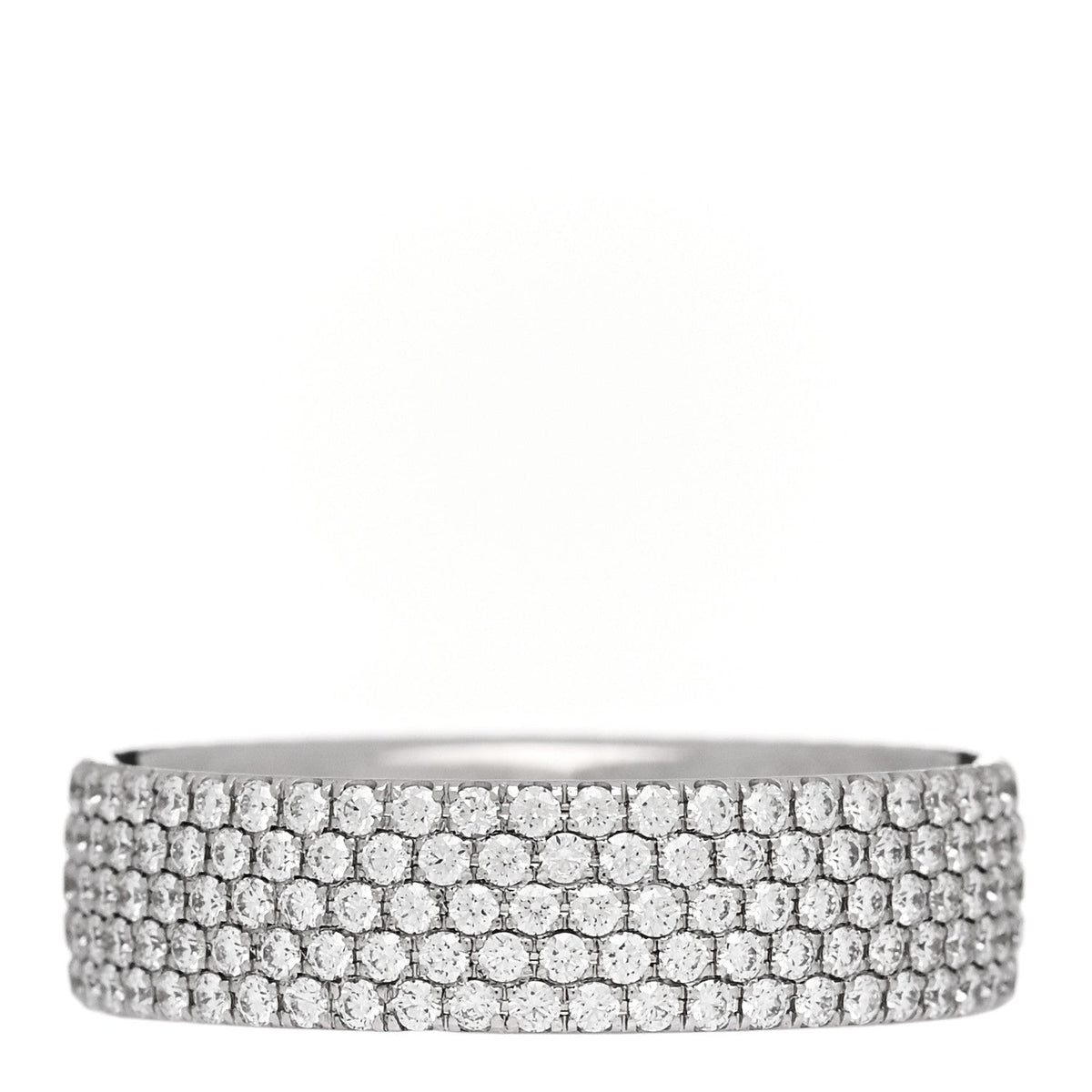 18K White Gold Diamond Metro Five-Row Ring 53 6.5
