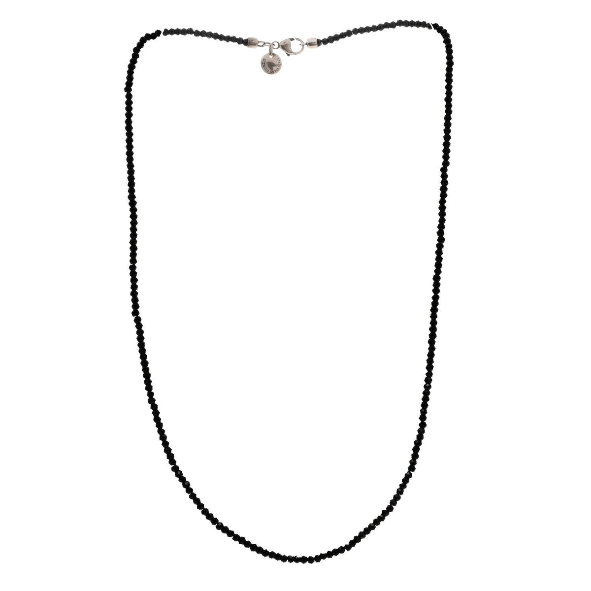 Sterling Silver Black Spinel Ziegfeld Bead Necklace