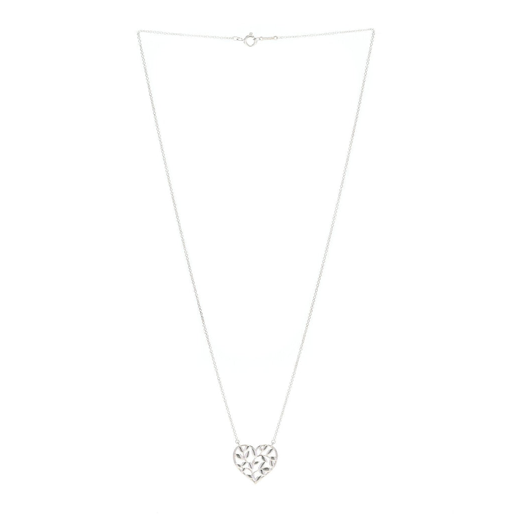 Sterling Silver Paloma Picasso Olive Leaf Heart Pendant Necklace