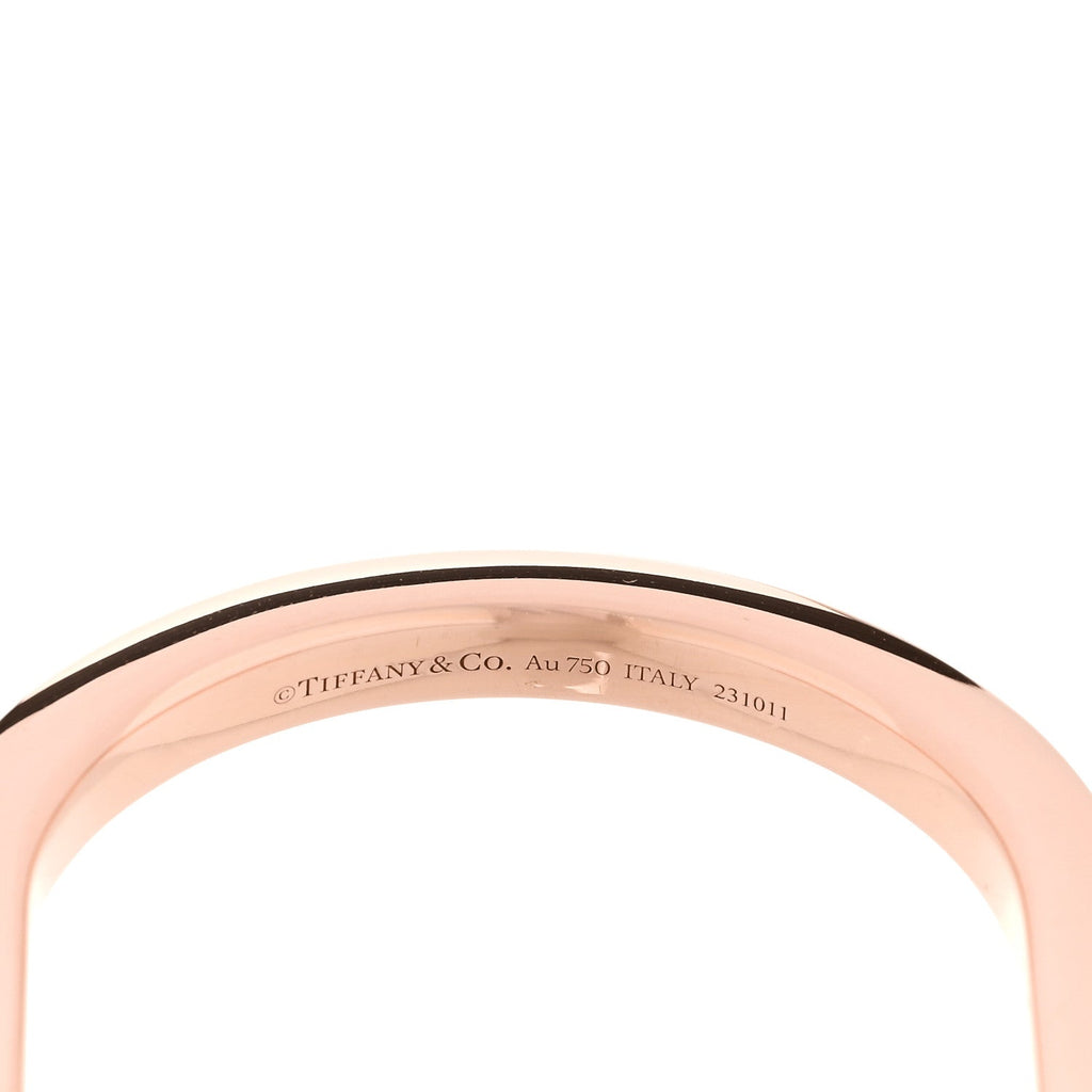 18K Rose White Gold Tiffany Lock Bangle Bracelet