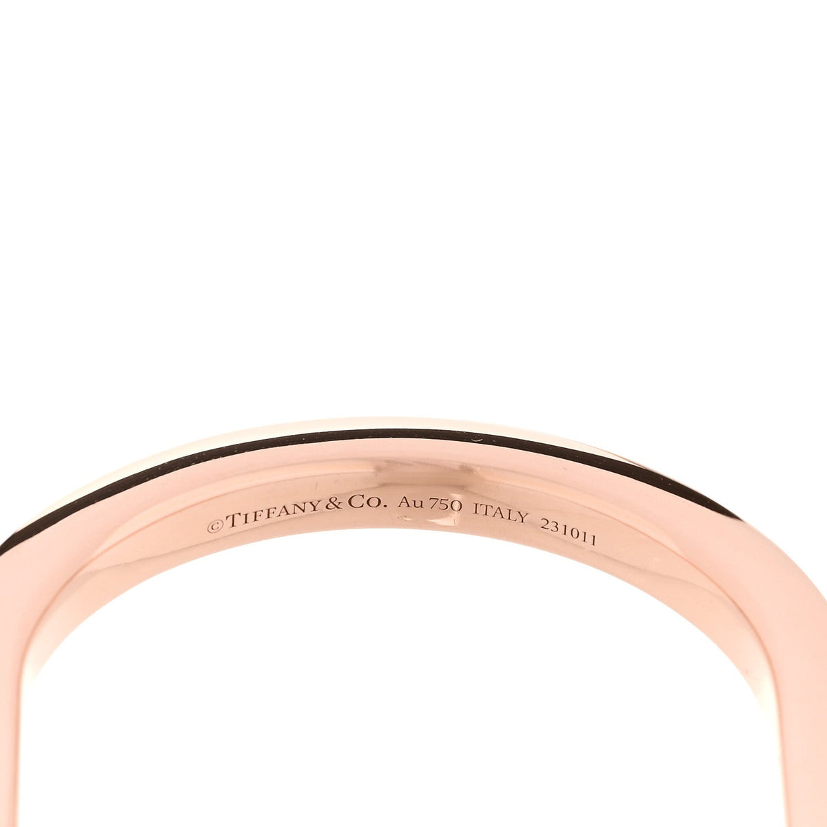 18K Rose White Gold Tiffany Lock Bangle Bracelet