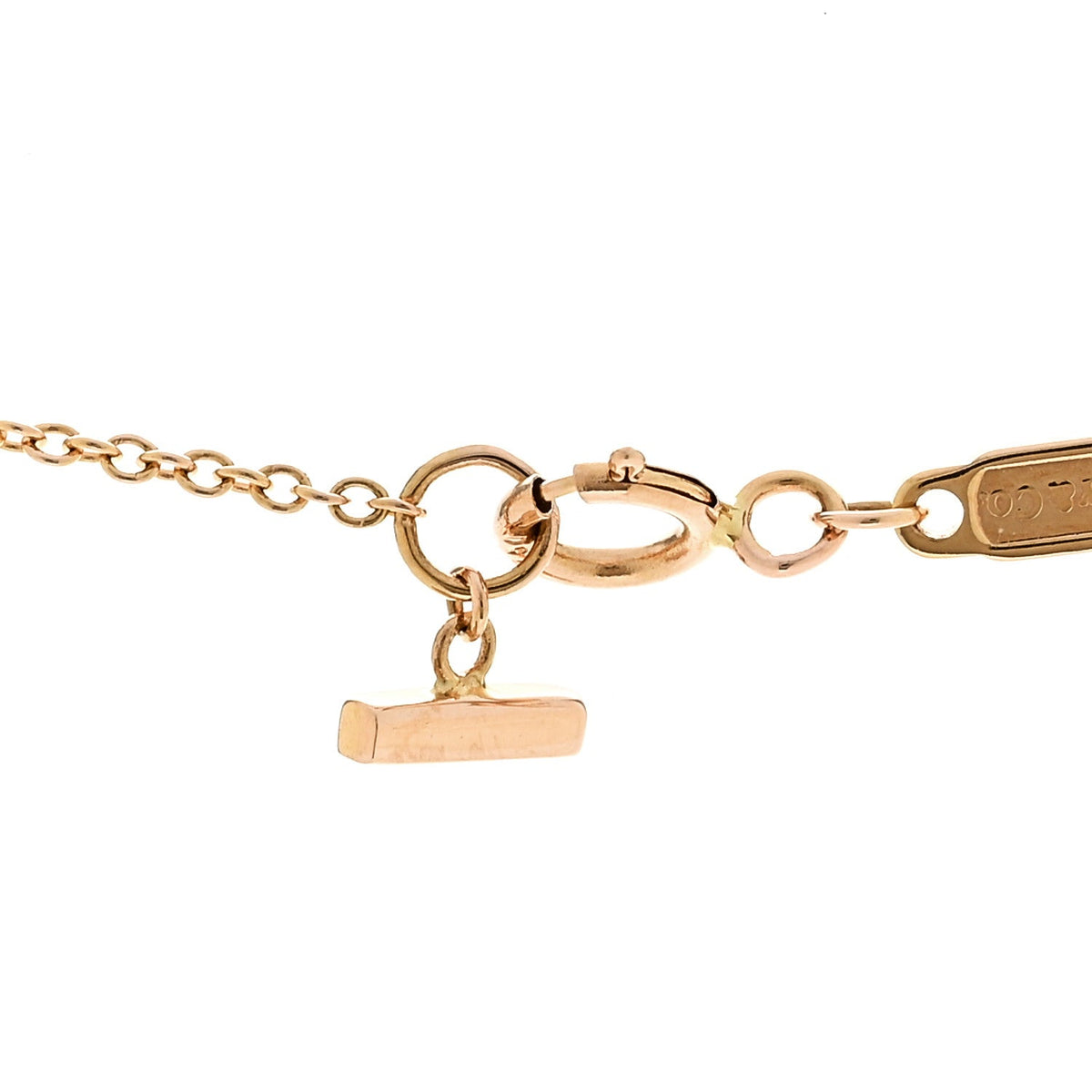 18K Rose Gold Diamond Large T Smile Pendant Necklace