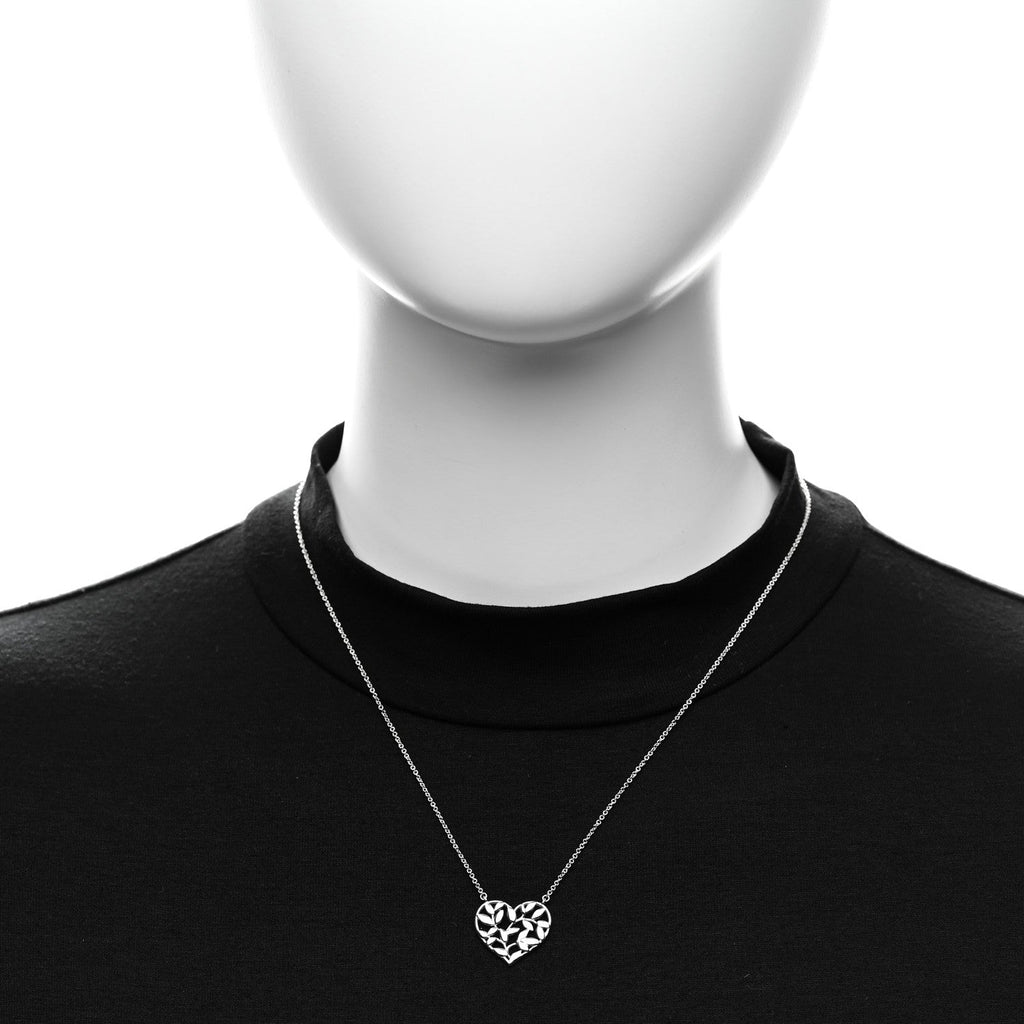 Sterling Silver Paloma Picasso Olive Leaf Heart Pendant Necklace