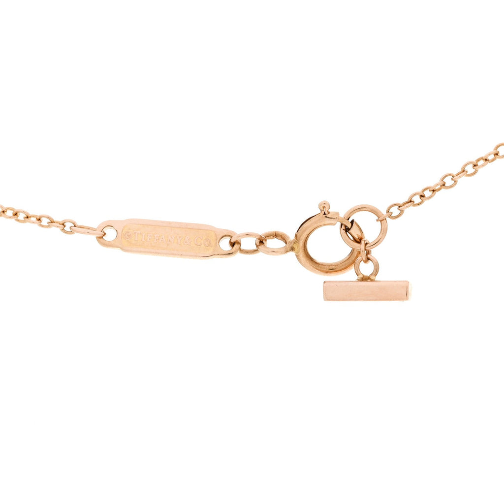18K Rose Gold Diamond Mini T Smile Pendant Necklace