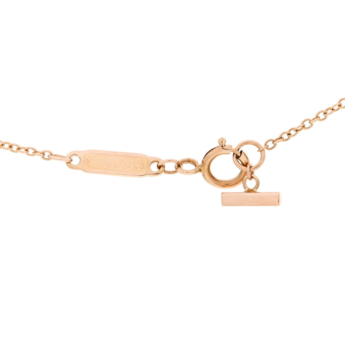 18K Rose Gold Diamond Mini T Smile Pendant Necklace