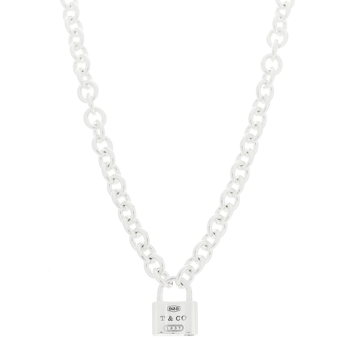 Sterling Silver 1837 Lock Charm Necklace