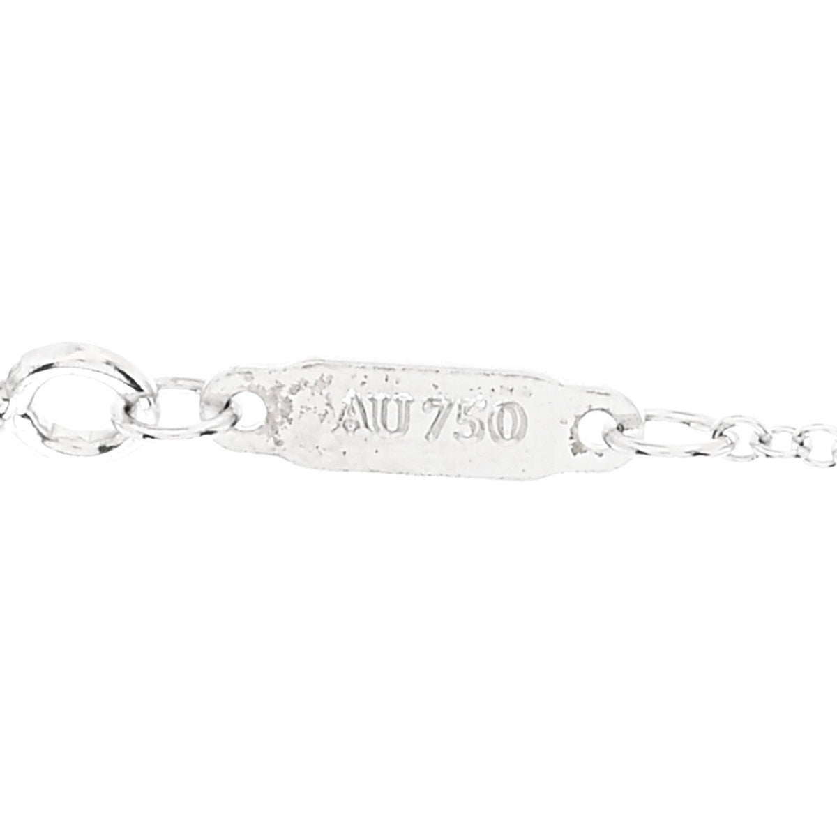 18K White Gold Diamond Large T Smile Pendant Necklace