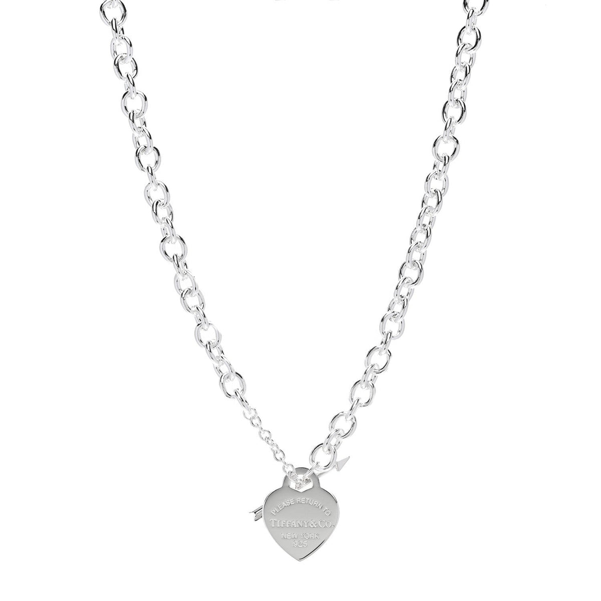 Sterling Silver Return to Tiffany Love Struck Heart Tag Necklace