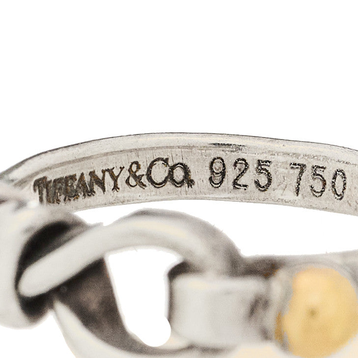 Sterling Silver 18K Yellow Gold Hook Ring 53 6.25