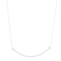 18K White Gold Diamond Large T Smile Pendant Necklace