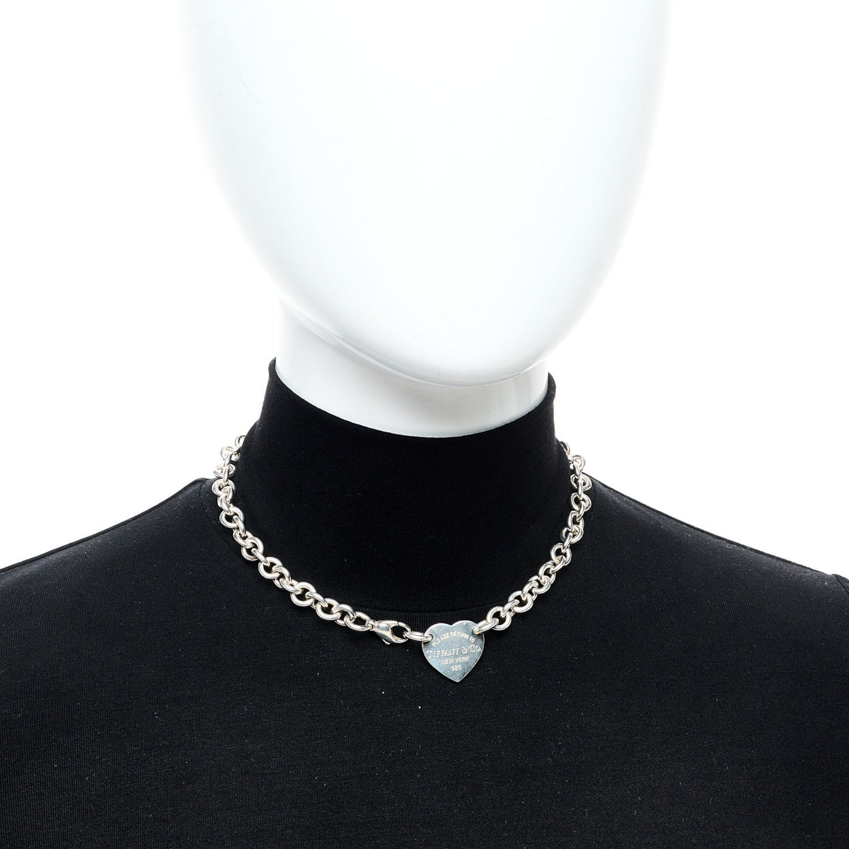 Sterling Silver Return to Tiffany Heart Tag Choker Necklace