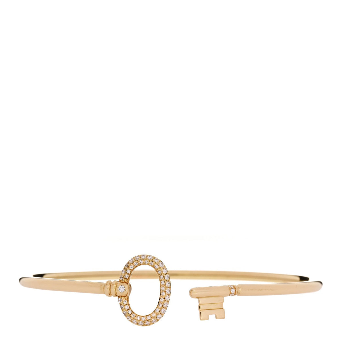 18K Yellow Gold Diamond Keys Wire Bracelet