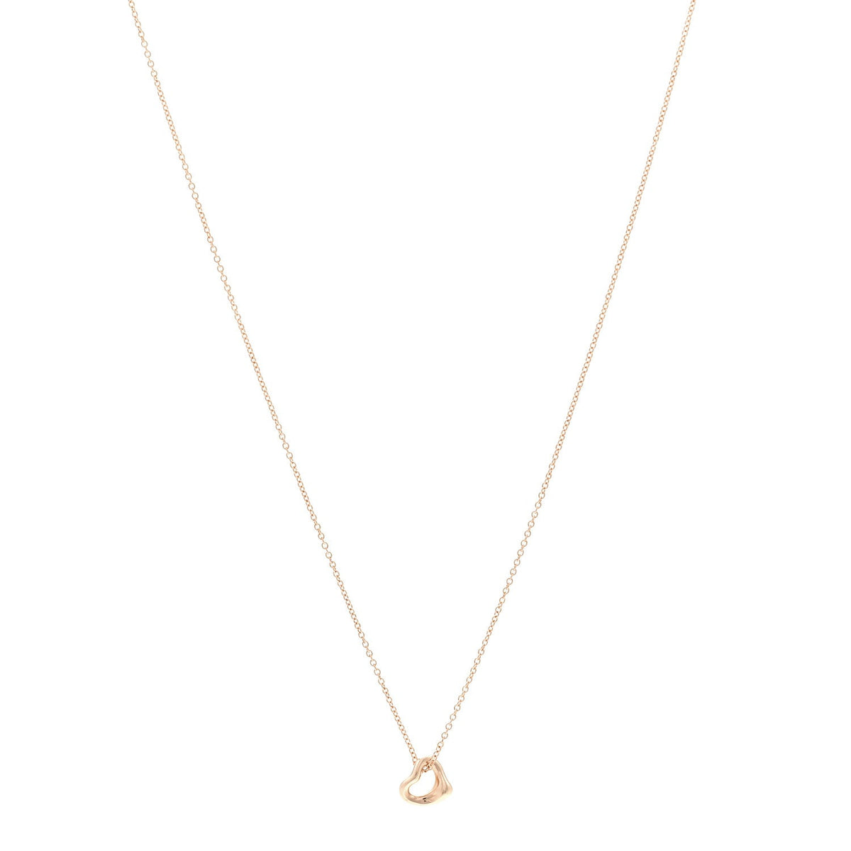18K Rose Gold 7mm Elsa Peretti Open Heart Pendant Necklace