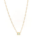 18K Yellow Gold Aquamarine Jewel Box Pendant Necklace