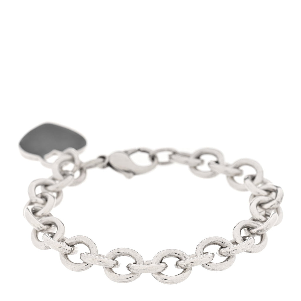 Sterling Silver Heart Tag Charm Bracelet