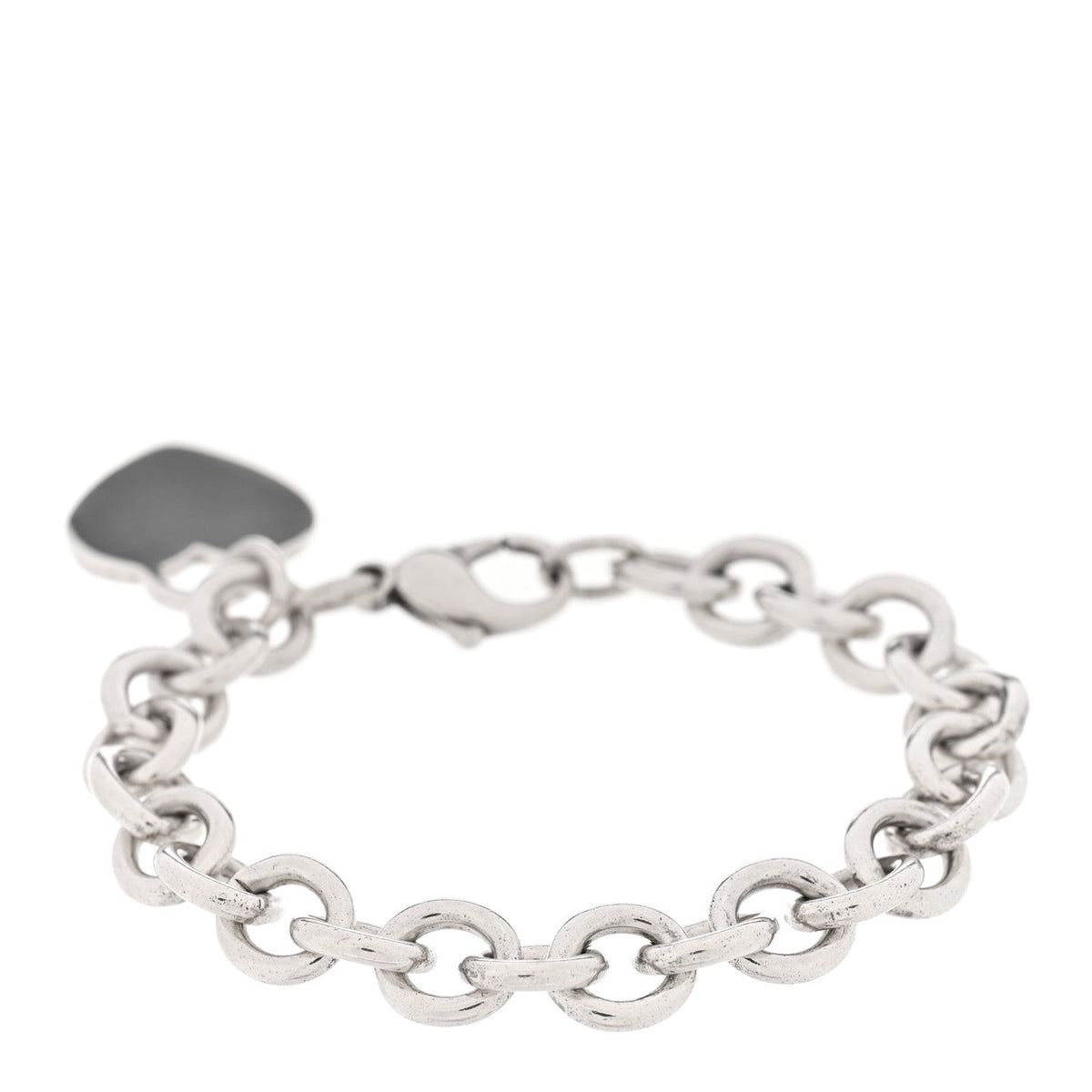 Sterling Silver Heart Tag Charm Bracelet