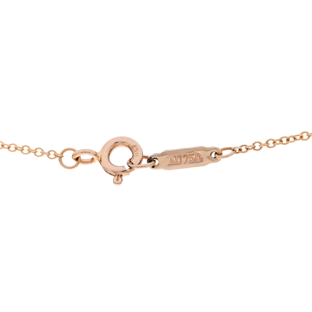 18K Rose Gold Diamond Mini Bow Pave Pendant Necklace