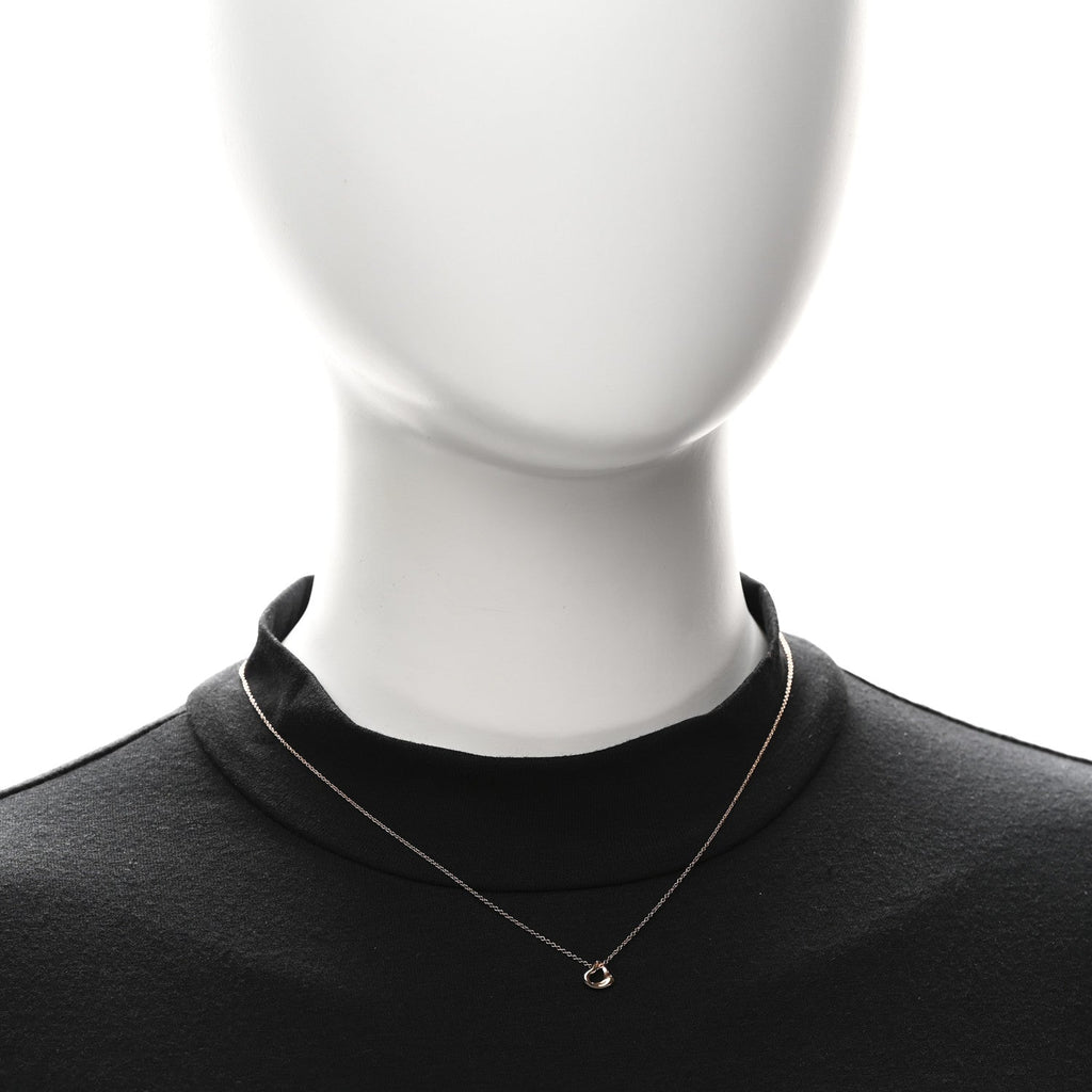 18K Rose Gold 7mm Elsa Peretti Open Heart Pendant Necklace